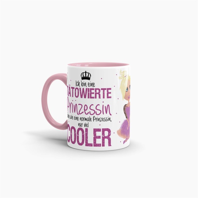 Tasse T&auml;towierte Prinzessin - Blond Rosa