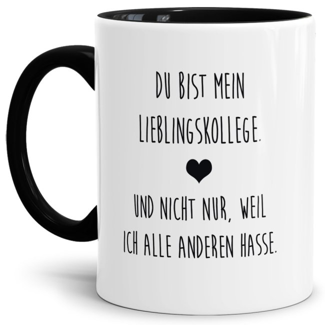 Tasse mit Spruch - Mein Lieblingskollege - Schwarz