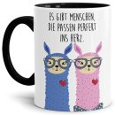 Tasse Alpaka - Perfekt ins Herz Schwarz