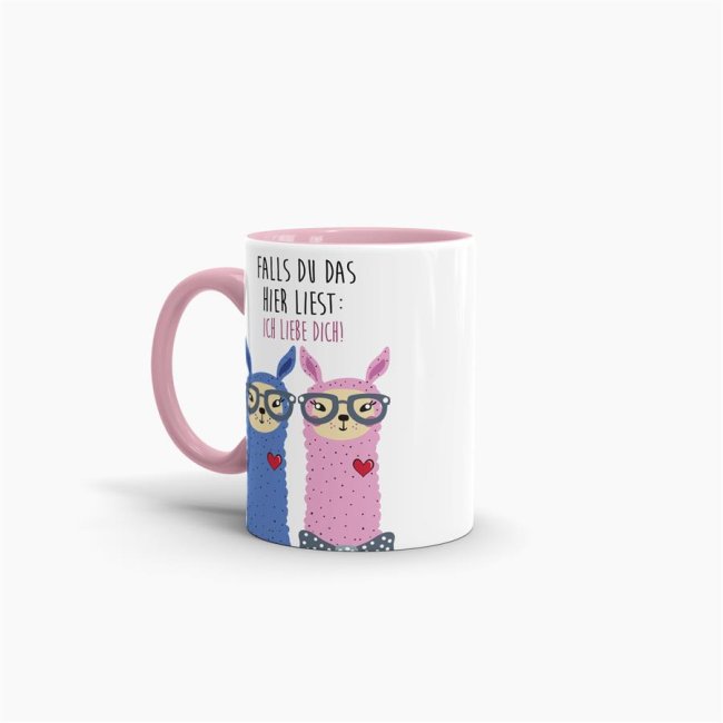 Tasse Alpaka - Ich Liebe dich Rosa