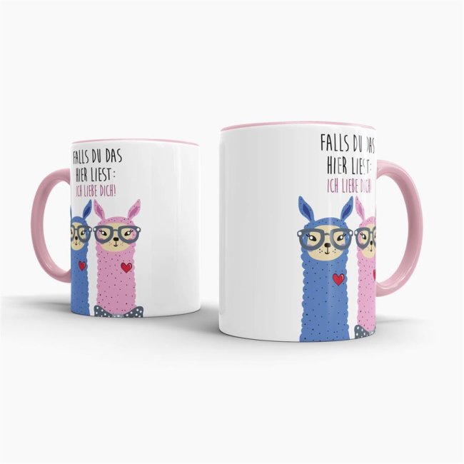 Tasse Alpaka - Ich Liebe dich Rosa