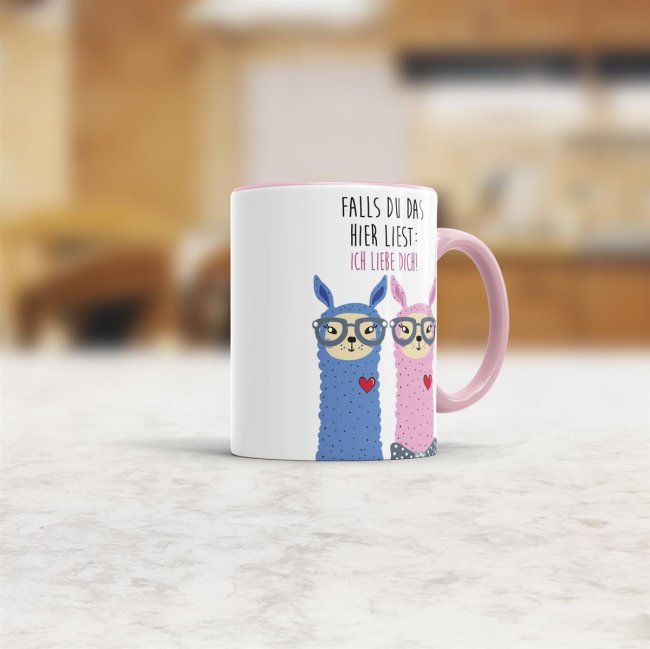 Tasse Alpaka - Ich Liebe dich Rosa