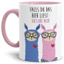 Tasse Alpaka - Ich Liebe dich Rosa