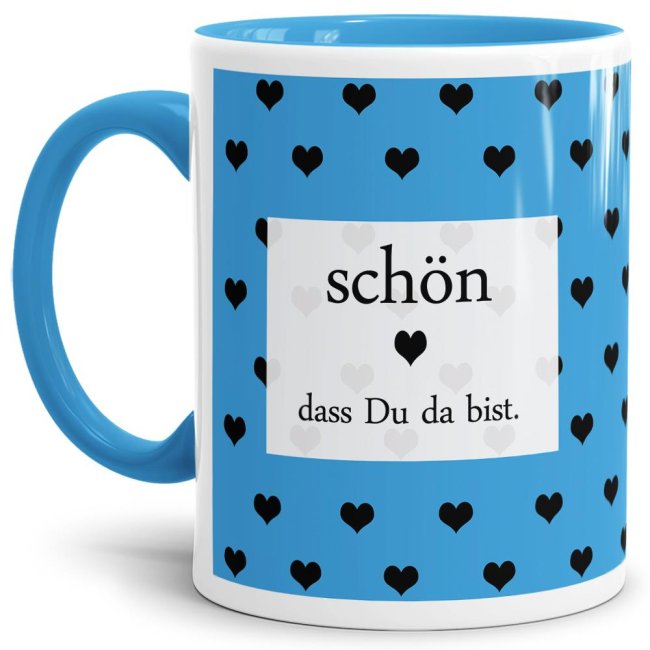 Liebes Tasse Schön das du da bist Blau Hellblau, 10,95