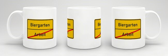 Tasse - Ortsschilder Arbeit -&gt; Biergarten