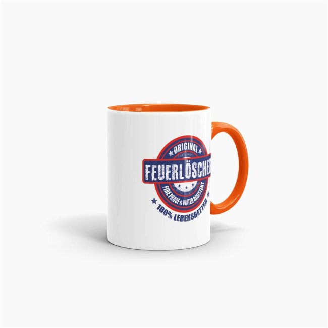 Tasse - Feuerl&ouml;scher - 100% Lebensretter - Orange