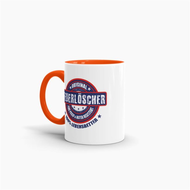 Tasse - Feuerl&ouml;scher - 100% Lebensretter - Orange
