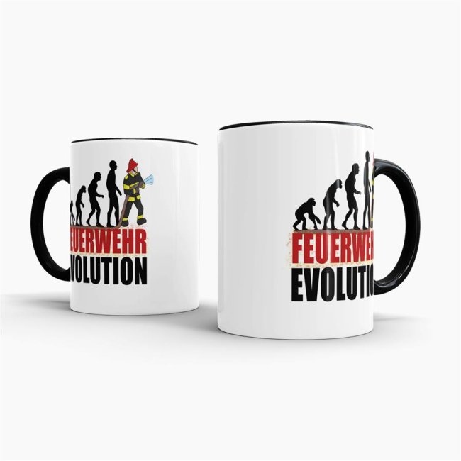 Tasse - Feuerwehr Evolution - Schwarz