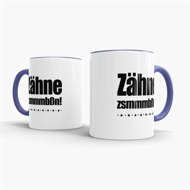 Berufe-Tasse - Z&auml;hne zusammenbei&szlig;en! - Cambridge Blau