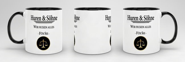 Berufe-Tasse - Anwalt - Huren &amp; S&ouml;hne - Schwarz