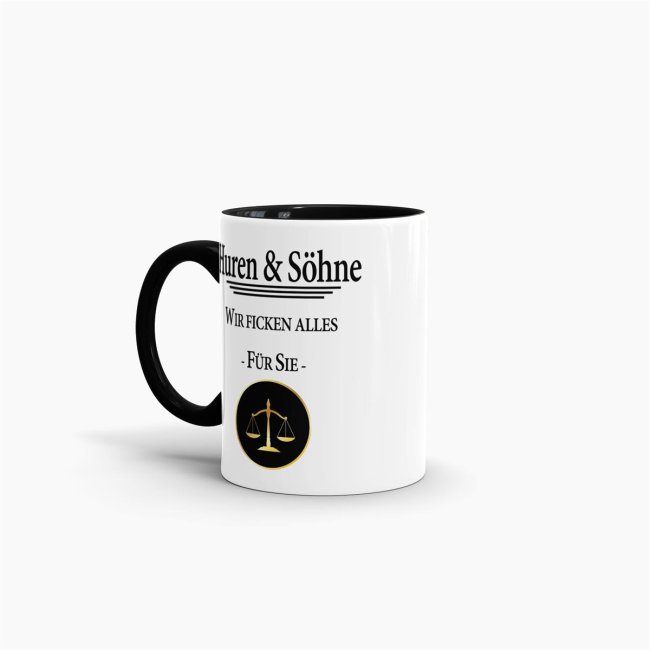 Berufe-Tasse - Anwalt - Huren &amp; S&ouml;hne - Schwarz