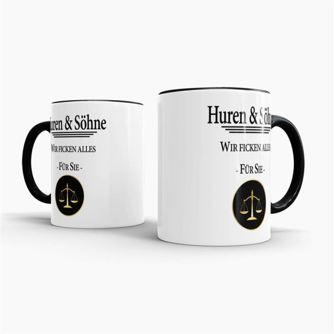 Berufe-Tasse - Anwalt - Huren &amp; S&ouml;hne - Schwarz