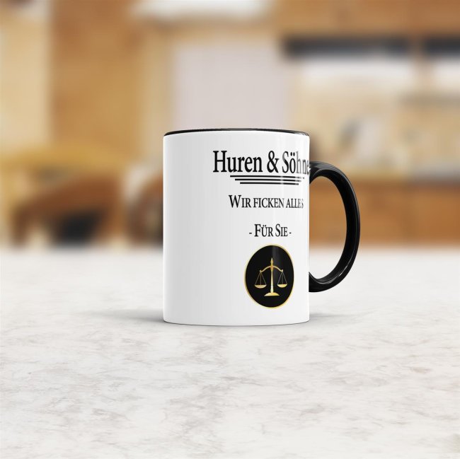 Berufe-Tasse - Anwalt - Huren &amp; S&ouml;hne - Schwarz