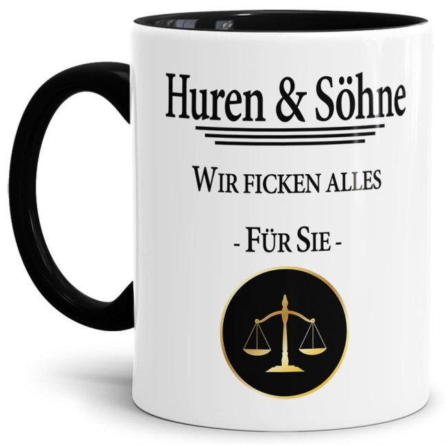 Berufe-Tasse - Anwalt - Huren &amp; S&ouml;hne - Schwarz