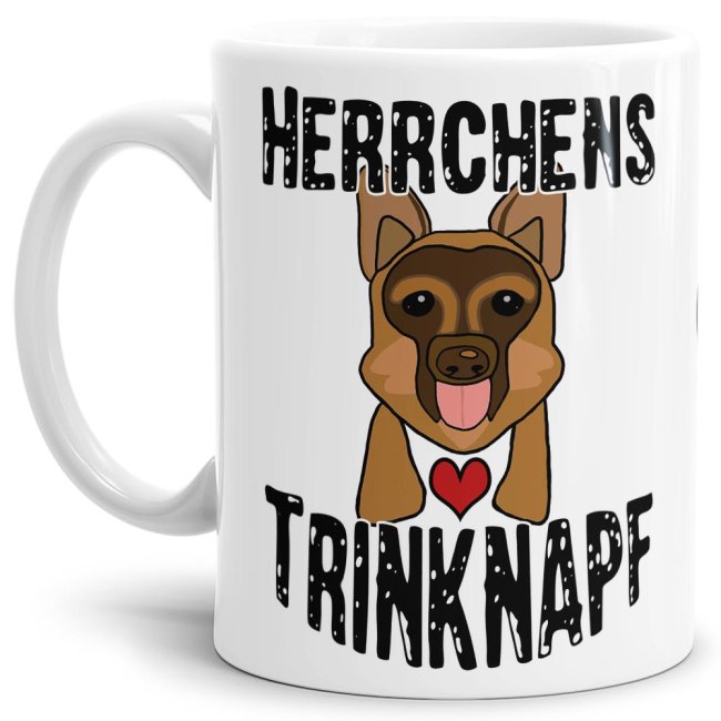 Tasse Sch&auml;ferhund Herrchens Trinknapf Weiss