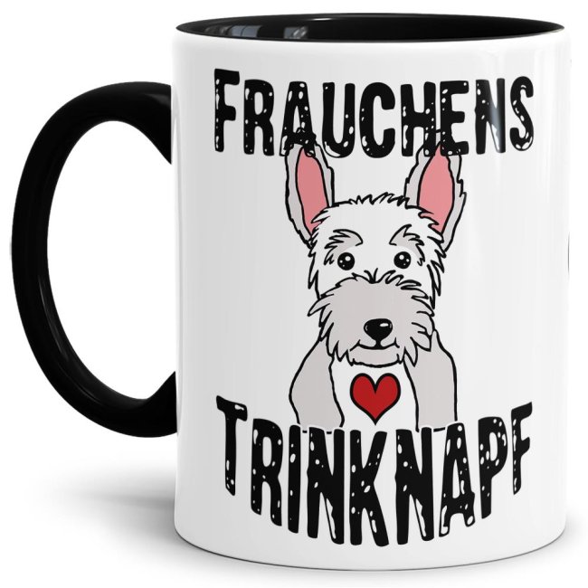 Tasse Whiteterrier Frauchens Trinknapf Schwarz
