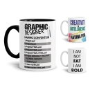 Grafiker Tasse mit verschiedenen Spr&uuml;chen