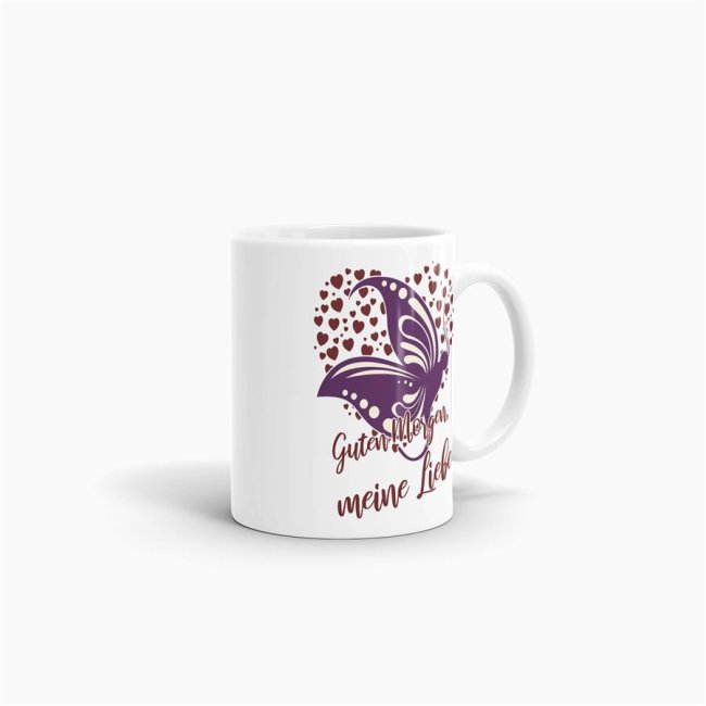 Tasse Guten Morgen meine Liebe -  Schmetterling - Wei&szlig;