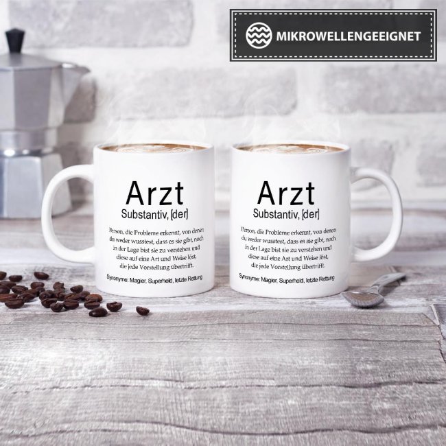 Tasse Dudenw&ouml;rter - Arzt - Wei&szlig;