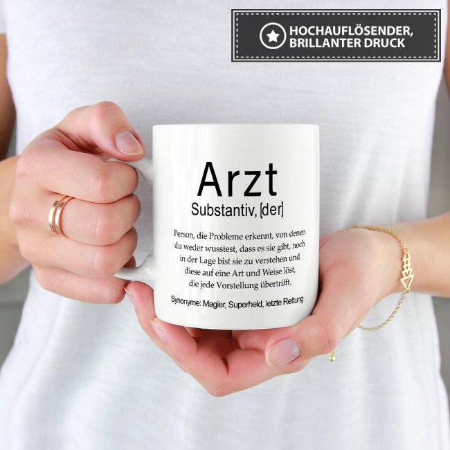 Tasse Dudenw&ouml;rter - Arzt - Wei&szlig;