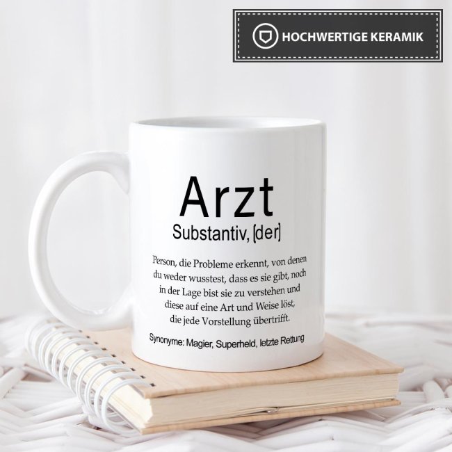 Tasse Dudenw&ouml;rter - Arzt - Wei&szlig;