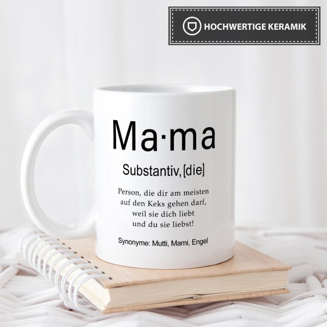 Tasse Dudenwörter - Mama - Weiß