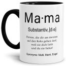 Tasse Dudenw&ouml;rter - Mama - Innen &amp; Henkel Schwarz