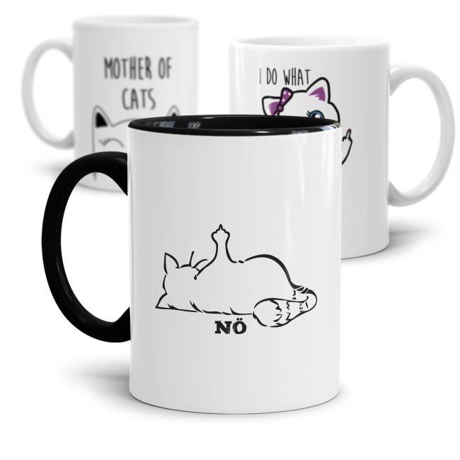 Tasse mit Spruch und Katze
