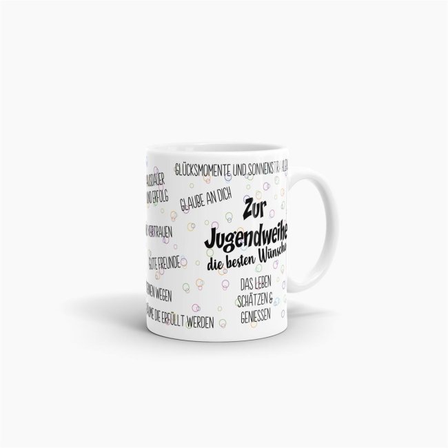 Tasse zur Jugendweihe - Die besten W&uuml;nsche - Wei&szlig;