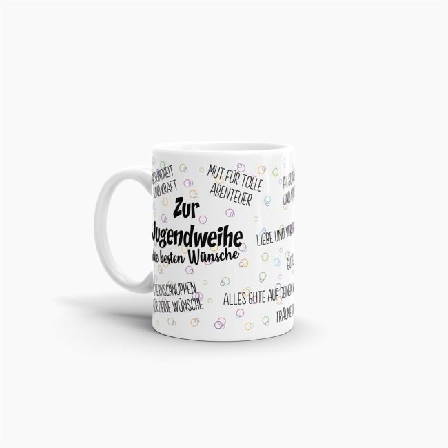 Tasse zur Jugendweihe - Die besten W&uuml;nsche - Wei&szlig;