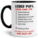 Tasse Lieber Papa - Hab dich lieb  - Innen & Henkel Schwarz