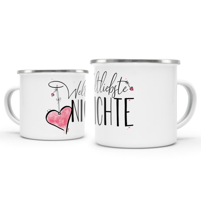 Emaille Tasse - Weltliebste Nichte - gro&szlig;