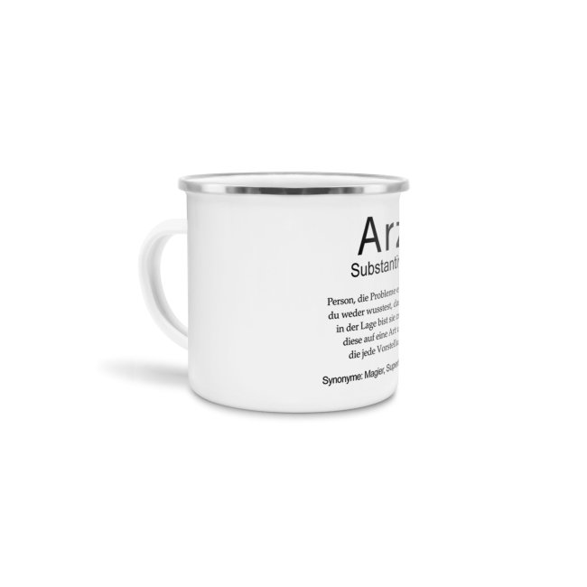 Tasse Dudenw&ouml;rter - Arzt - Emaille gro&szlig;