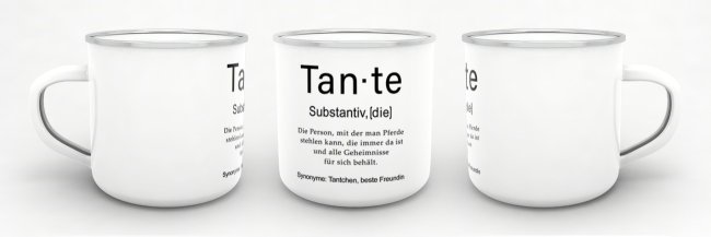 Tasse Dudenw&ouml;rter - Tante - Emaille gro&szlig;