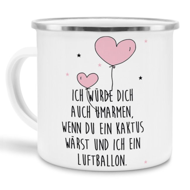 Emaille-Tasse Dich umarmen - klein