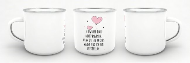 Emaille-Tasse Dich umarmen - klein