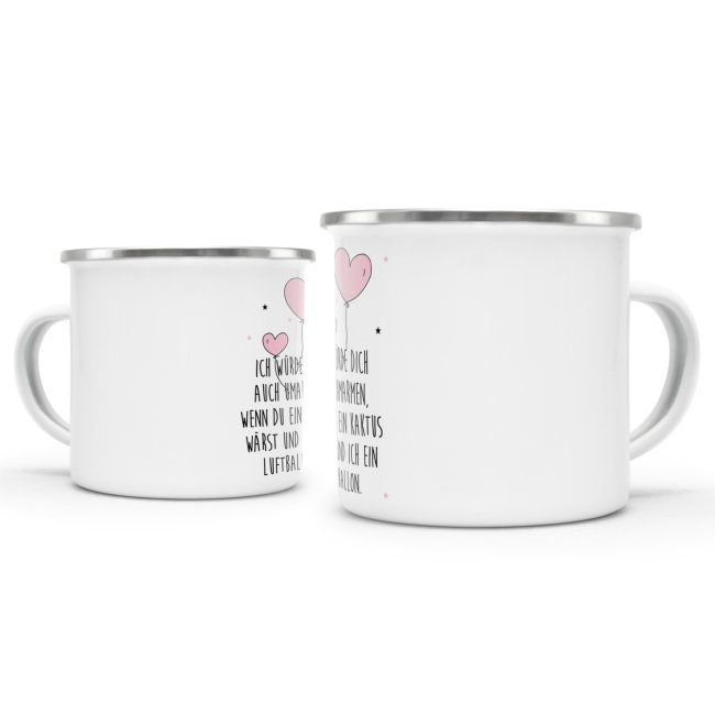 Emaille-Tasse Dich umarmen - klein