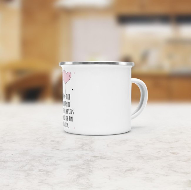 Emaille-Tasse Dich umarmen - klein