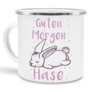 Emaille-Tasse - Guten Morgen Hase - gro&szlig;