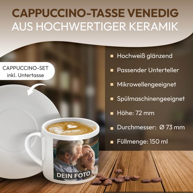Cappuccino Tasse Venedig - mit Unterteller