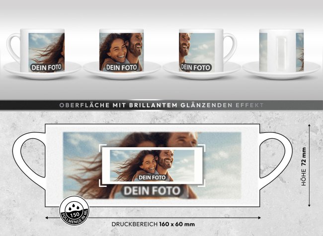 Cappuccino Tasse Venedig - mit Unterteller