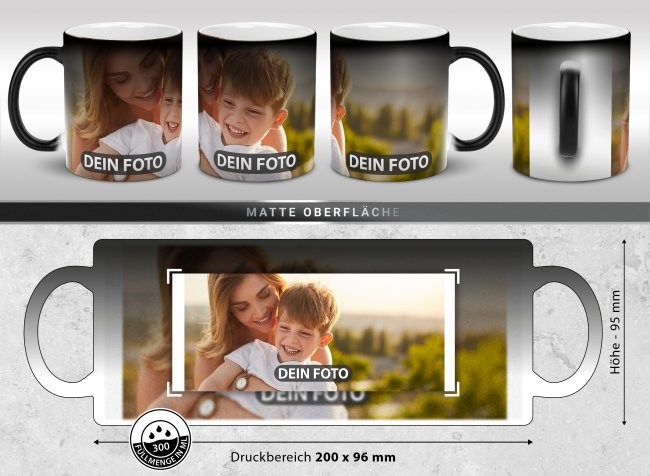 Magic Mug Zaubertasse mit Foto - XXL-Druck - 300 ml