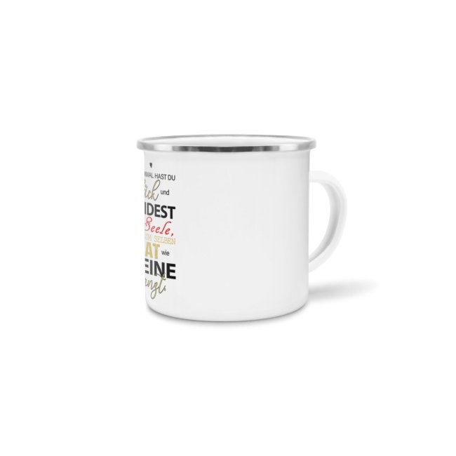 Emaille-Tasse -  Manchmal hast du Gl&uuml;ck - gro&szlig;