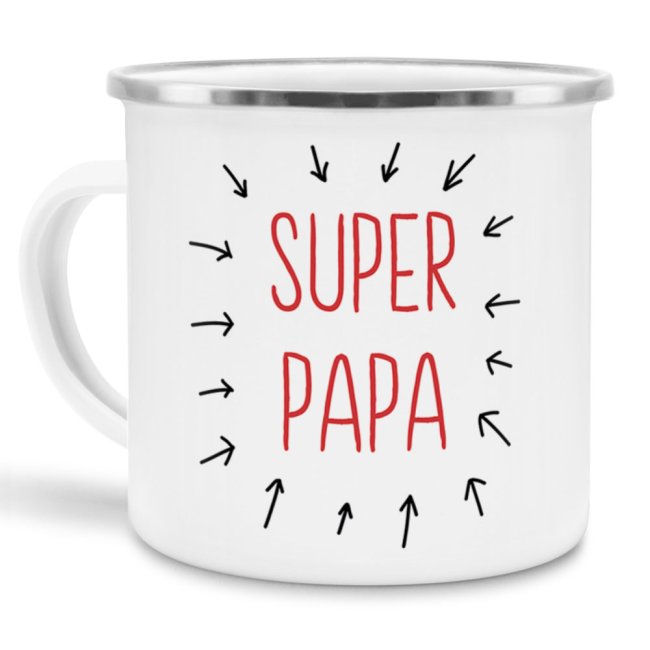 Tasse Super-Papa - Emaille klein