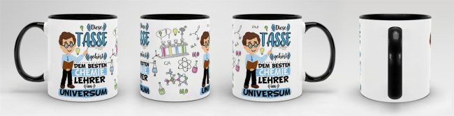 Tasse - Bester Chemie-Lehrer im Universum - Schwarz