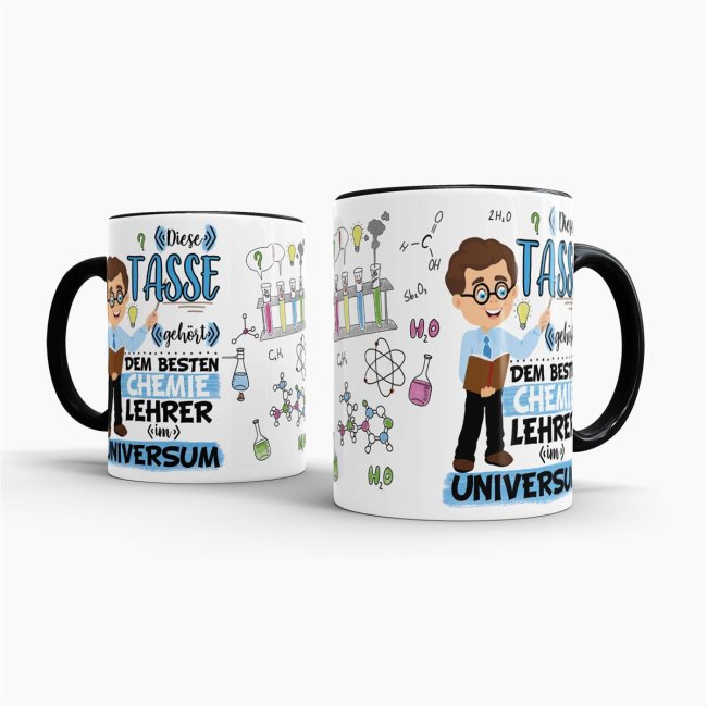 Tasse - Bester Chemie-Lehrer im Universum - Schwarz