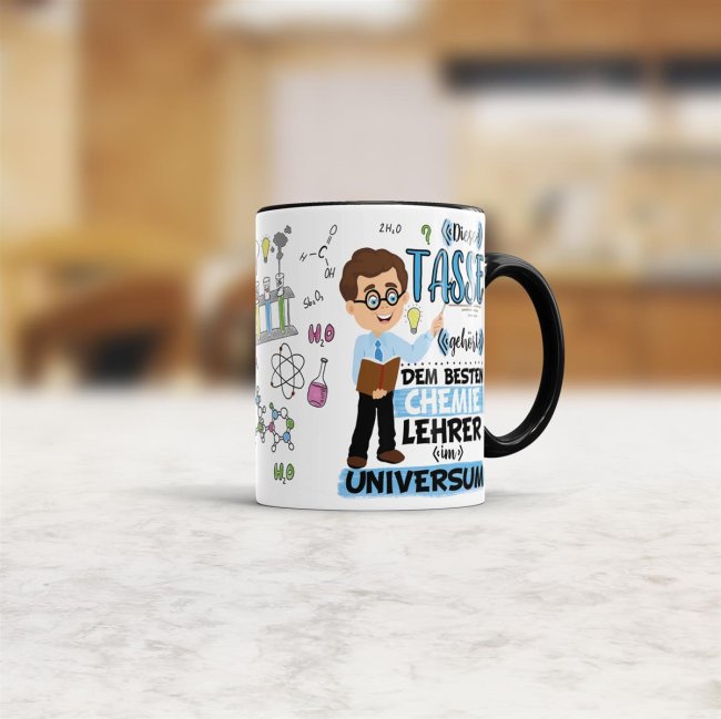 Tasse - Bester Chemie-Lehrer im Universum - Schwarz