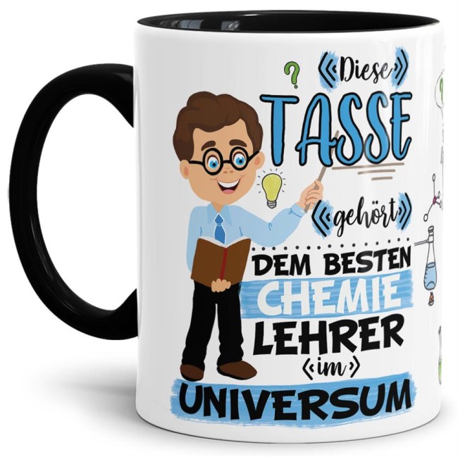 Tasse - Bester Chemie-Lehrer im Universum - Schwarz