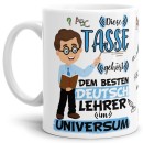 Tasse Bester Deutsch-Lehrer im Universum Weiss