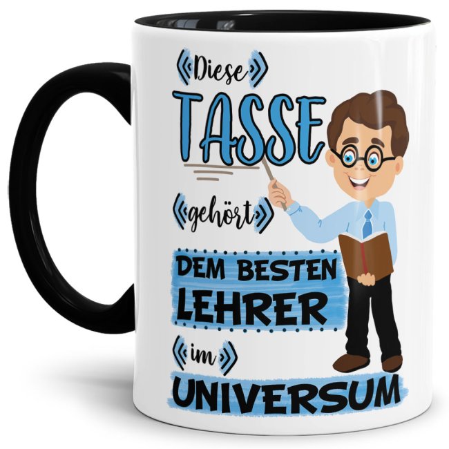 Tasse - Bester Lehrer im Universum - Schwarz